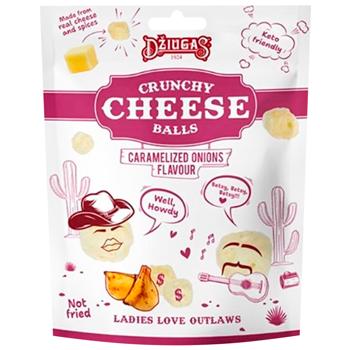 Кульки хруст. сух. сиру Dziugas 40г карамел. циб. (Литва) - купити, ціни на КОСМОС - фото 1