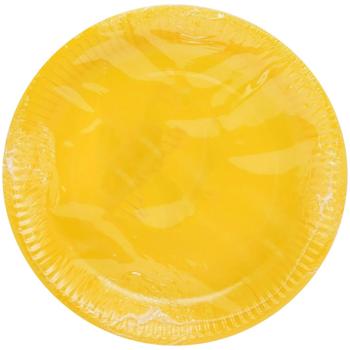 Тарелка Actuel обеденная желтая 23см 10шт - купить, цены на Auchan - фото 1