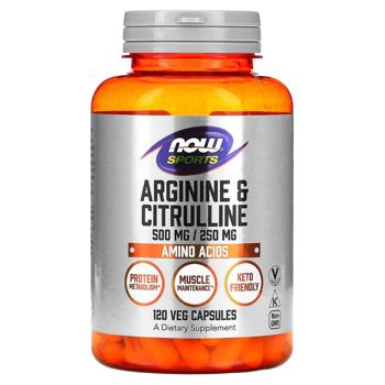 Now Foods Sports L-Arginine and L-Citrulline 500/250mg 120 capsules - buy, prices for Biotus - photo 1