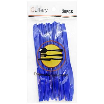 Plastic Blue Knives 155mm 20pcs