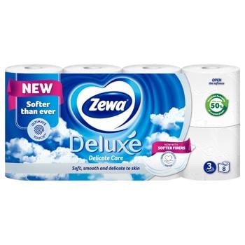 Zewa Deluxe Delicate Care White 3-ply Toilet Paper 8pcs - buy, prices for METRO - photo 2