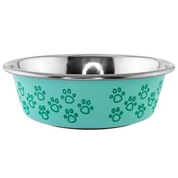 Миска Arjan Impex Animal Paw Print 02 металева 270мл зелений - купити, ціни на MasterZoo - фото 1