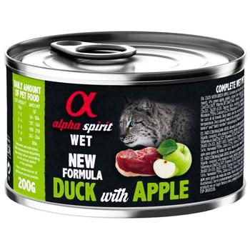 Вологий корм для котів Alpha Spirit Adult 200 г - качка та зелені яблука - купить, цены на MasterZoo - фото 1