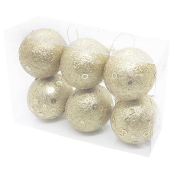 Gold Christmas Balls 6cm 6pcs