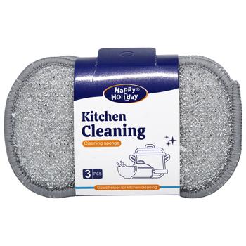 Губки кухонні 3шт бамбук 34841 E-129х95 И857 - купити, ціни на КОСМОС - фото 2