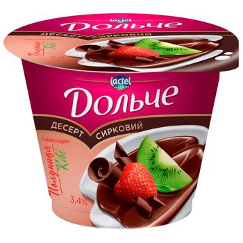 Десерт творожный Дольче клубника-киви с шоколадом 3,4% 200г - купить, цены на Идеал - фото 1