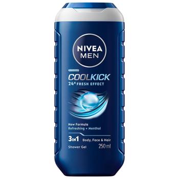 Nivea Men Cool Kick 2in1 Shower Gel with Menthol 250ml - buy, prices for METRO - photo 1