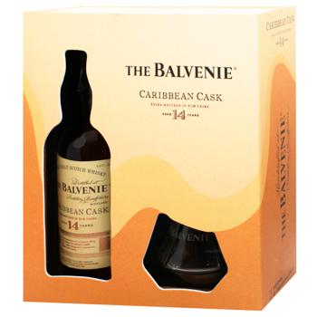 Balvenie Caribbean Cask 14yo Whiskey 43% 0.7l + 2 Glasses - buy, prices for WINETIME - photo 1