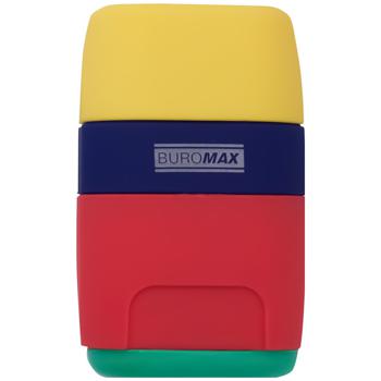 Buromax Rainbow Rubber Touch Sharpener with Container and Eraser - buy, prices for - photo 3