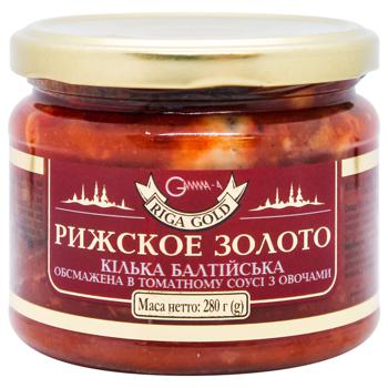 Riga Gold Fried  With Vegetables In Tomato Sauce Sprats 280g - buy, prices for Vostorg - photo 1