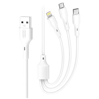 XO CB-23U3 2.4A 3in1 White Data Cable 1m - buy, prices for Auchan - photo 1