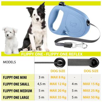 Поводок-рулетка Ferplast Flippy One с лентой S до 15кг 4м лиловый - купить, цены на MasterZoo - фото 8
