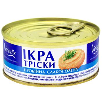 Veladis Atlantic Cod Lightly Salted Hasp Caviar 100g
