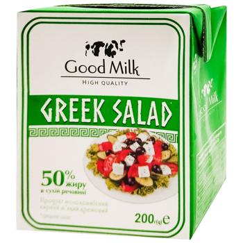 Продукт молоковмісний сирний Good Milk Грецький салат м’який кремовий 50% 200г - купити, ціни на Ідеал - фото 1