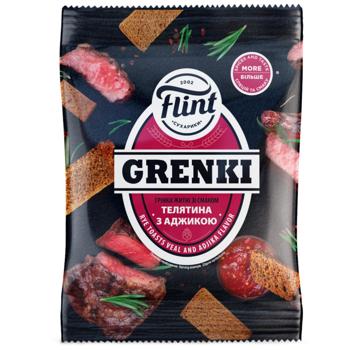 Flint Grenki Veal and Adjika Flavored Rye Crackers 100g - buy, prices for Ideal - photo 1