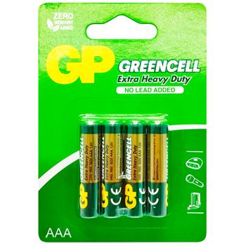 Батарейки GP Greencell 1,5V AAA 4шт - купити, ціни на Восторг - фото 1