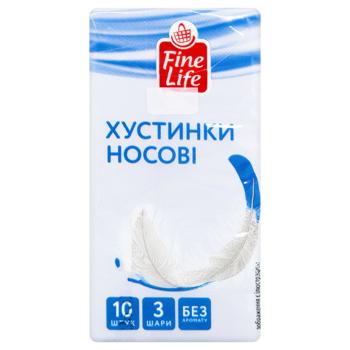 Fine Life Unscented 3-ply Handkerchiefs 10pcs