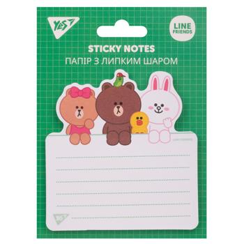 Папір з клейким шаром Yes Line Friends 40 аркушів