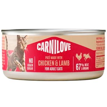 Вологий корм для котів Carnilove Adult Pate 100 г - курка та ягня - купить, цены на MasterZoo - фото 1