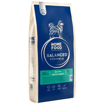 Корм сухой Home Food с рыбой и кроликом для взрослых собак средних пород 10кг