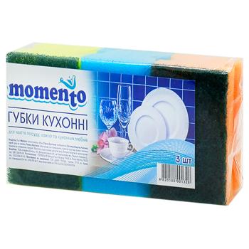Губки кухонные Momento 3шт - купить, цены на Чудо Маркет - фото 1