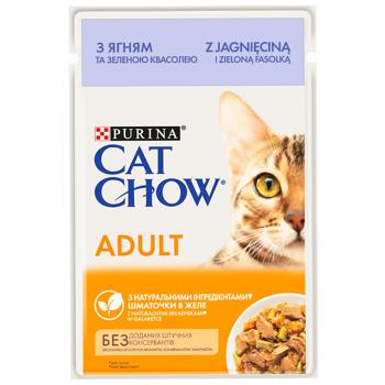 Cat Chow Wet Food with Lamb and Beans for Adult Cats 85g - buy, prices for MasterZoo - photo 1