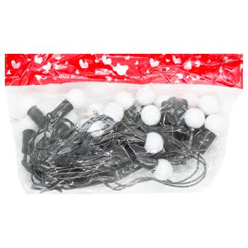 Гірлянда електрична 20 лампочок матових, 3м, чорний кабель арт. 6359-250409 И790 - купить, цены на КОСМОС - фото 1