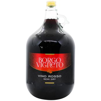 Вино Borgo Vigneto Vino Rosso червоне напівсухе 10,5% 5л - купити, ціни на METRO - фото 1