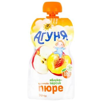 Agunya Apple-Peach Puree 90g - buy, prices for Vostorg - photo 1