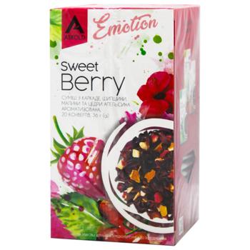 Чай фруктовий Askold Sweet Berry каркаде, шипшина, малина 1,8г*20шт