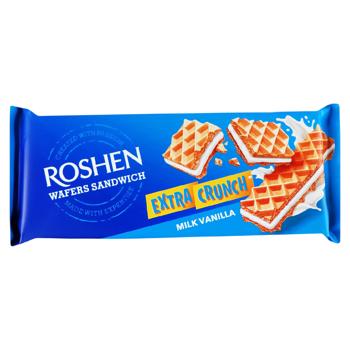 Вафлi Рошен Wafers Sandwich Crunch ваніль 142г Акція - купити, ціни на Grono - фото 1