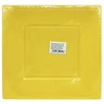 Yellow Plastic Square Plates 23cm 10pcs