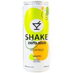 Напиток безалкогольный Shake Zero Alco Cocktails Мохито сильногазированный 0,33л