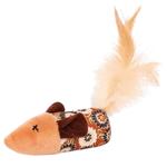 Іграшка для котів Pet Fun Мишка з пірʼям 12 см