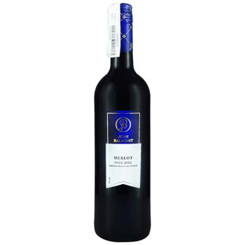 Вино Jean Balmont Merlot 2015 красное сухое 13,5% 0,75л
