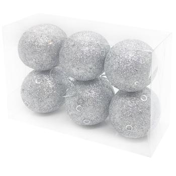 Christmas Balls 5cm 6pcs Silver