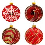Red Christmas Tree Ball with Decoration 8cm in assortment