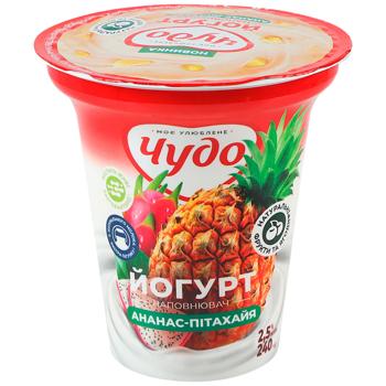 Chudo Pineapple-Pitahaya with Fruit Filler Yoghurt 2.5% 240g