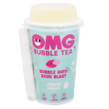 OMG Bubble Tea Sour Bubble Gum Ice Flower Tea with Lychee Flavored Balls 265ml