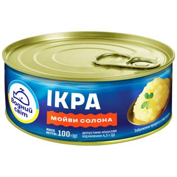 Ікра мойви Водний Світ солона 100г - купити, ціни на КОСМОС - фото 1