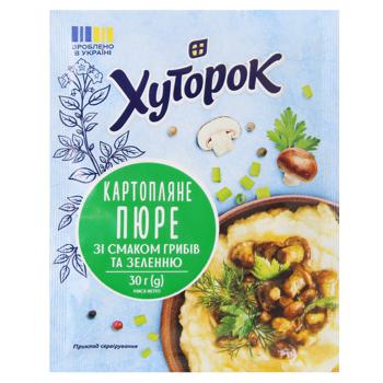 Пюре картофельное Хуторок со вкусом грибов и зелени 30г