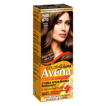 Крем-краска для волос устойчивая AVENA Shine Color 670 Ольха