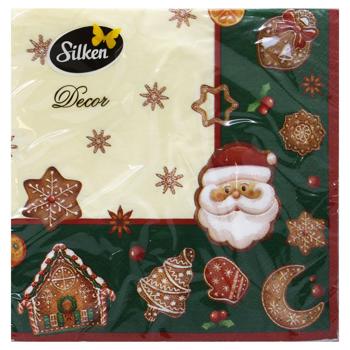 Салфетки столовые Silken Рамка со сладостями 3-слойные 33*33см 18шт - купить, цены на - фото 3