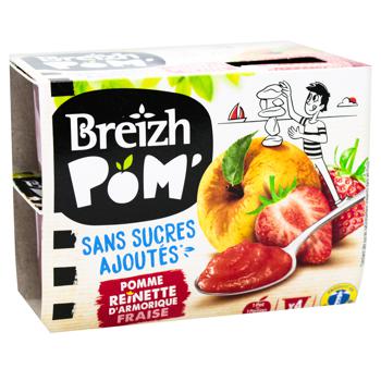 Breizh Pom Apple Strawberry Fruit Puree without Sugar 100g x 4pcs - buy, prices for METRO - photo 3