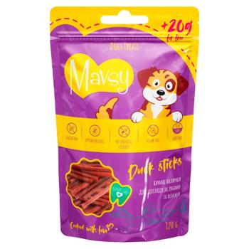 Ласощі для собак Mavsy Sticks 120 г - качка - купить, цены на MasterZoo - фото 1