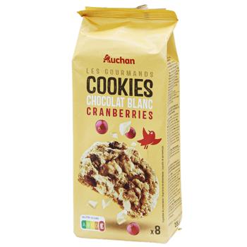 Auchan Cookies with Cranberries in White Chocolate 200g