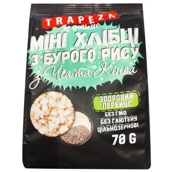Мини-галеты Trapeza рисовые с чиа и киноа 70г - купить, цены на КОСМОС - фото 1