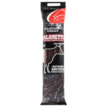 Ковбаски Закарпатські ковбаси Salametti beef сирокопчені вищий сорт 100г - купити, ціни на Чудо Маркет - фото 1