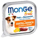 Корм вологий Monge Fruit з качкою та апельсином для собак 100г