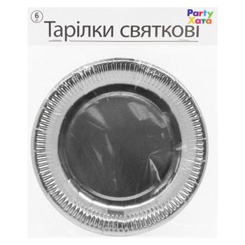 Party Khata Party Plates 23cm 6pcs Silver